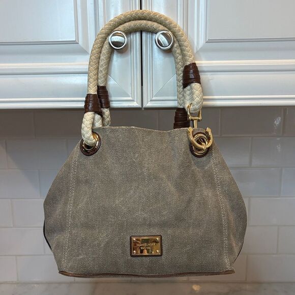 Michael Kors Bag Purse Handbag Canvas Sailor Rope Tote Bag Pocketbook - Picture 2 of 16
